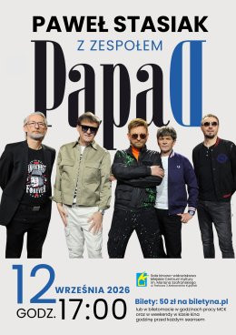 Aleksandrów Kujawski Wydarzenie Koncert Paweł Stasiak z zespołem Papa D | MCK ALEKSANDRÓW KUJAWSKI