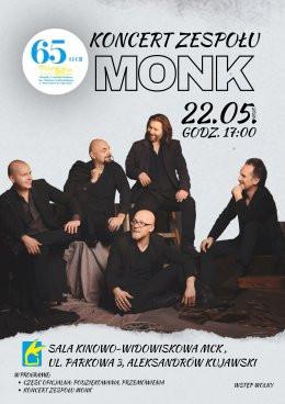 Aleksandrów Kujawski Wydarzenie Koncert Koncert zespołu MONK - 65-lecie MCK | MCK Aleksandrów Kujawski | WSTĘP WOLNY